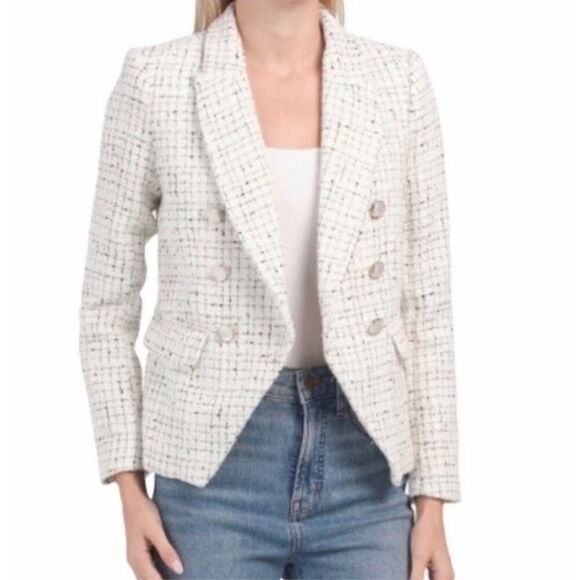 Rachel Zoe Tweed Blazer With Statement Buttons size small - Picture 1 of 7